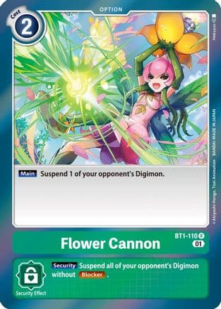 Flower Cannon (Parallel Rare) — Starter Deck 09: Ultimate Ancient Dragon Digimon Card Game card by Akiyoshi Hongo, Toei Animation