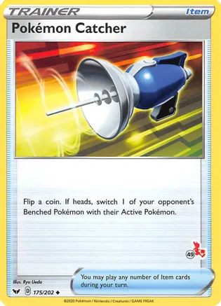 Pokemon Catcher - 175/202 (#49 Cinderace Stamped) — Battle Academy 2022