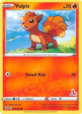 Vulpix - 029/264 (#31 Cinderace Stamped) — Battle Academy 2022