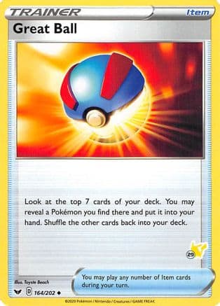 Great Ball - 164/202 (#29 Pikachu Stamped) — Battle Academy 2022 Pokémon TCG card by 5ban Graphics