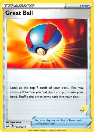 Great Ball - 164/202 (#49 Pikachu Stamped) — Battle Academy 2022 Pokémon TCG card by Ryo Ueda