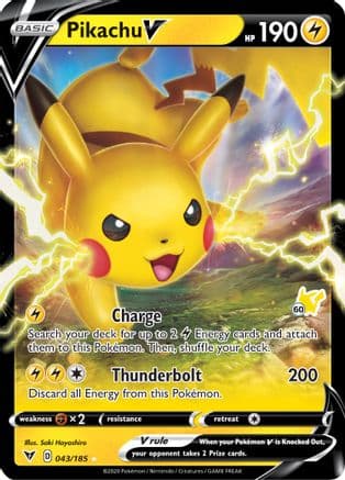 Pikachu V - 043/185 (#60 Pikachu Stamped) — Pokémon TCG card