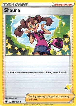 Shauna - 240/264 (#50 Pikachu Stamped) — Battle Academy 2022 Pokémon TCG card by Atsuko Nishida