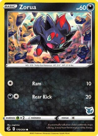 Zorua - 170/264 (Eevee Stamped) — Battle Academy 2022 Pokémon TCG card by nagimiso