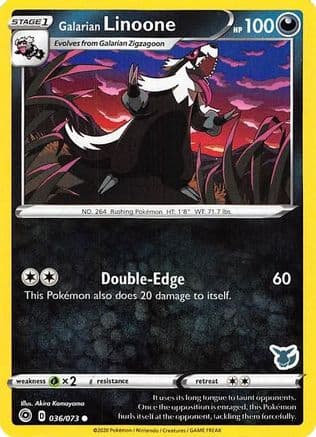 Galarian Linoone - 036/073 (Eevee Stamped) — Battle Academy 2022 Pokémon TCG card by Akira Komayama