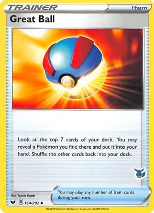 Great Ball - 164/202 (Eevee Stamped) — Battle Academy 2022 Pokémon TCG card by Toyste Beach