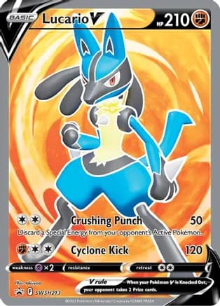 Lucario V - SWSH213 — SWSH: Sword & Shield Promo Cards