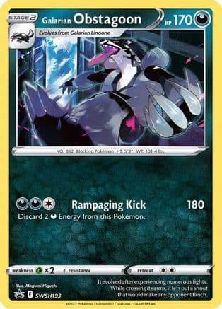 Galarian Obstagoon - SWSH193 — SWSH: Sword & Shield Promo Cards Pokémon TCG card by Megumi Higuchi