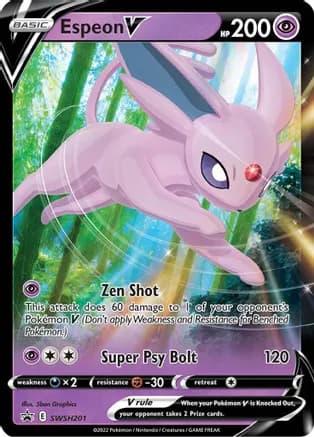 Espeon V - SWSH201 — SWSH: Sword & Shield Promo Cards