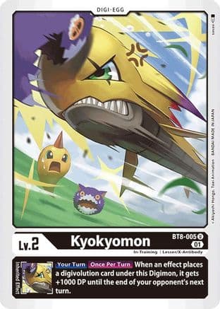 Kyokyomon — New Awakening Digimon Card Game card by Akiyoshi Hongo, Toei Animation, BANDAI MADE IN JAPAN