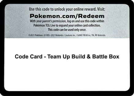 Code Card - Team Up Build & Battle Box — SM - Team Up
