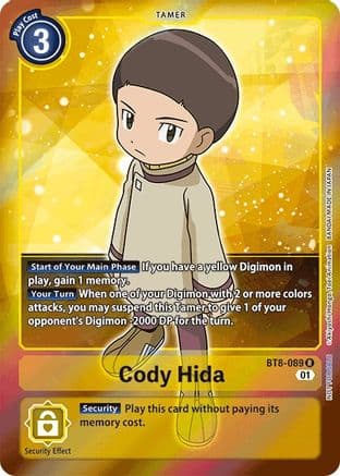 Cody Hida (Box Topper) — New Awakening Digimon Card Game card by Akiyoshi Hongō, Toei Animation