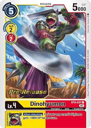Dinohyumon — New Awakening Pre-Release Cards Digimon Card Game card by Akiyoshi Hongo, Toei Animation