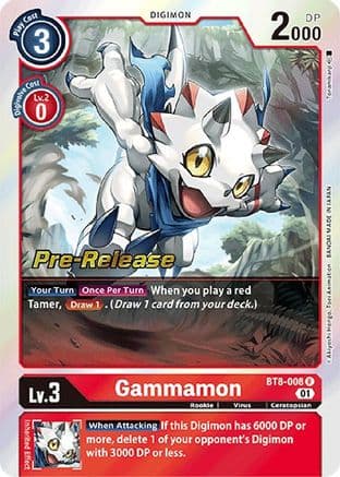 Gammamon — New Awakening Pre-Release Cards Digimon Card Game card by Tonamikanji