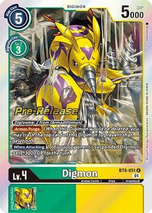 Digmon — New Awakening Pre-Release Cards Digimon Card Game card by Akiyoshi Hongo, Toei Animation