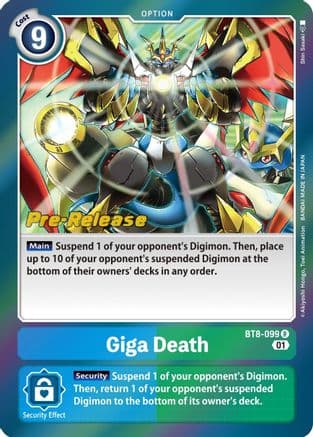 Giga Death — New Awakening Pre-Release Cards Digimon Card Game card by Shin Sasaki