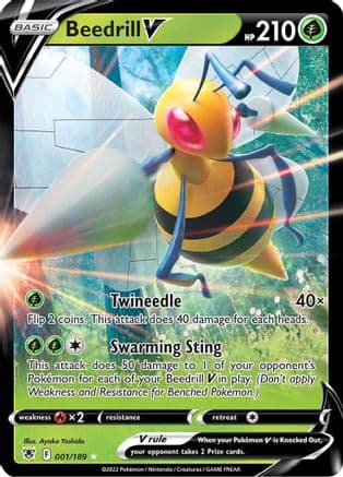 Beedrill V — SWSH10: Astral Radiance Pokémon TCG card by Ayaka Yoshida