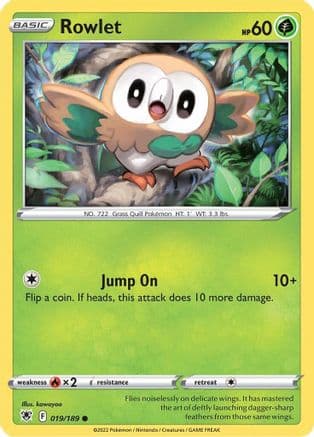 Rowlet — SWSH10: Astral Radiance Pokémon TCG card by kawayoo