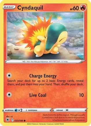 Cyndaquil — SWSH10: Astral Radiance Pokémon TCG card by sui