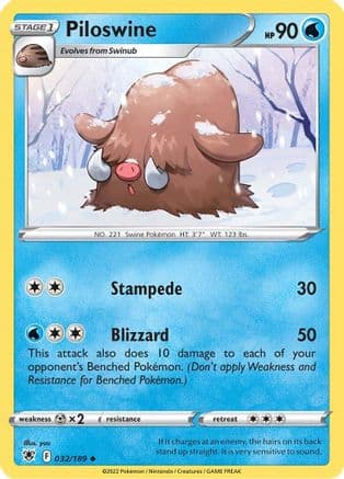 Piloswine — SWSH10: Astral Radiance Pokémon TCG card by yuu