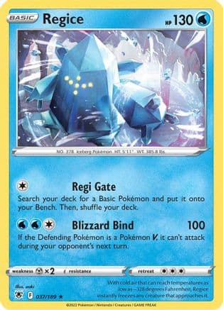 Regice — SWSH10: Astral Radiance Pokémon TCG card by aoki