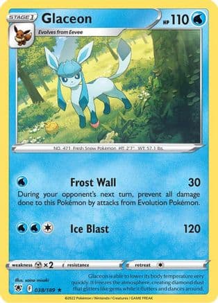Glaceon — SWSH10: Astral Radiance Pokémon TCG card by saino misaki