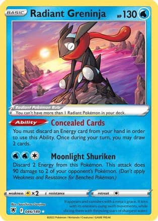 Radiant Greninja — SWSH10: Astral Radiance Pokémon TCG card by Souichirou Gunjima