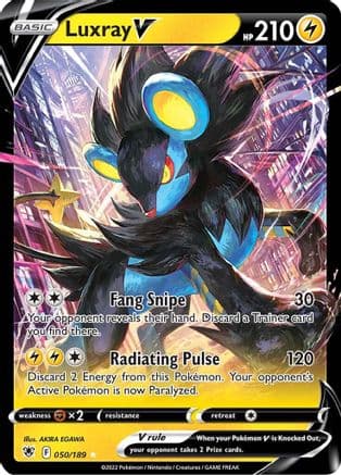 Luxray V — SWSH10: Astral Radiance Pokémon TCG card by AKIRA EGAWA