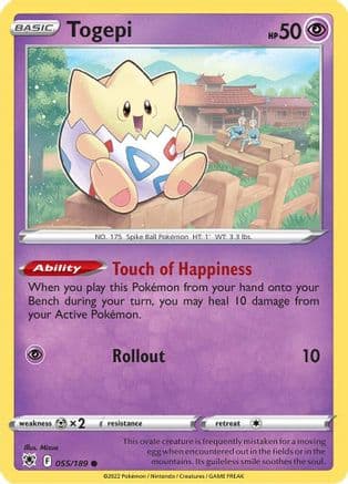 Togepi — SWSH10: Astral Radiance Pokémon TCG card by Mizue