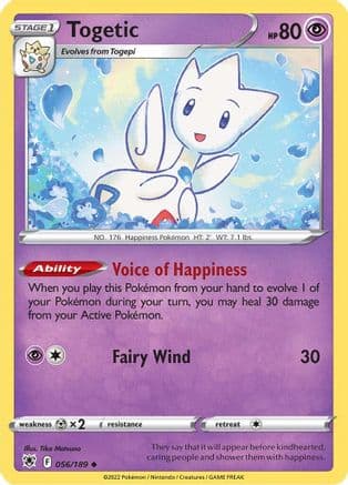 Togetic — SWSH10: Astral Radiance Pokémon TCG card by Tika Matsuno