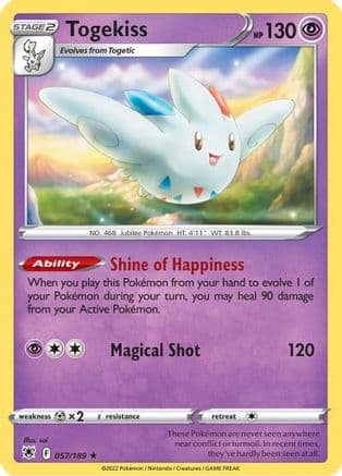 Togekiss — SWSH10: Astral Radiance Pokémon TCG card by sui