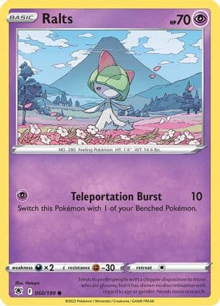 Ralts — SWSH10: Astral Radiance Pokémon TCG card by Hajime Kusajima