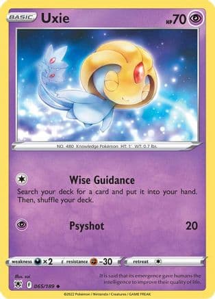Uxie — SWSH10: Astral Radiance Pokémon TCG card by sui