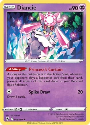 Diancie — SWSH10: Astral Radiance Pokémon TCG card by Yuu Nishida