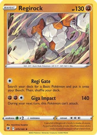 Regirock — SWSH10: Astral Radiance Pokémon TCG card by Souichirou Gunjima