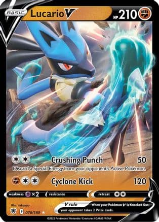 Lucario V — SWSH10: Astral Radiance Pokémon TCG card by takuyoa
