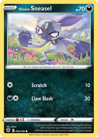 Hisuian Sneasel — SWSH10: Astral Radiance Pokémon TCG card by Mizue