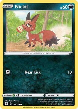 Nickit — SWSH10: Astral Radiance Pokémon TCG card by Naoyo Kimura