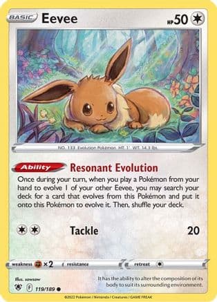 Eevee — SWSH10: Astral Radiance Pokémon TCG card by sowsow
