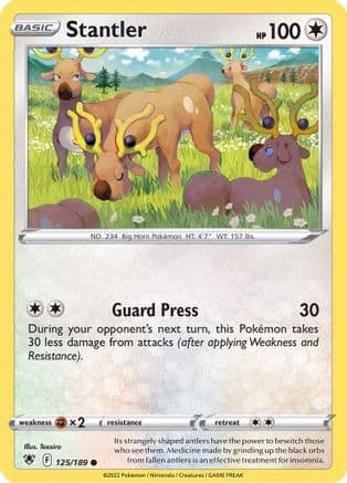 Stantler — SWSH10: Astral Radiance Pokémon TCG card by Teeziro