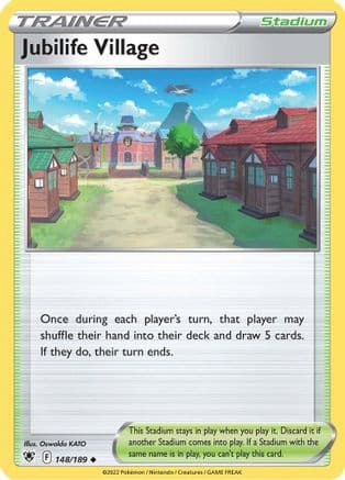 Jubilife Village — SWSH10: Astral Radiance Pokémon TCG card by Oswaldo KATO
