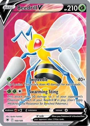 Beedrill V (Full Art) — SWSH10: Astral Radiance Pokémon TCG card by Arita Toritsuka