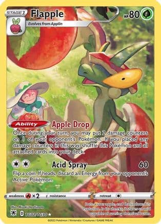 Flapple — SWSH10: Astral Radiance Trainer Gallery Pokémon TCG card by Misaki Hashimoto