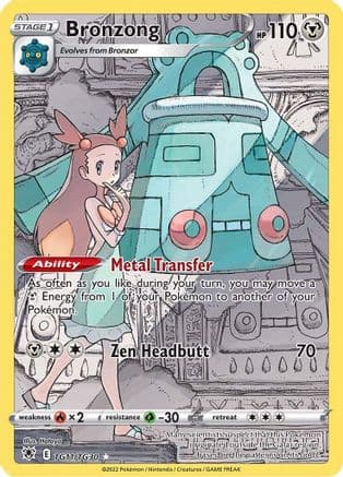 Bronzong — SWSH10: Astral Radiance Trainer Gallery Pokémon TCG card by Hataya