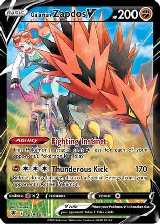 Galarian Zapdos V — SWSH10: Astral Radiance Trainer Gallery Pokémon TCG card by kirisAki