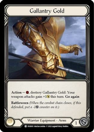 Gallantry Gold — Classic Battles: Rhinar vs Dorinthea Flesh and Blood card by Marina Lunina