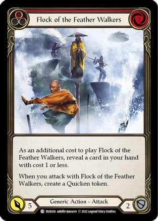 Flock of the Featherwalkers — Classic Battles: Rhinar vs Dorinthea Flesh and Blood card by Adolfo Navarro