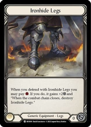Ironhide Legs — Classic Battles: Rhinar vs Dorinthea Flesh and Blood card by Daniil Goncharov