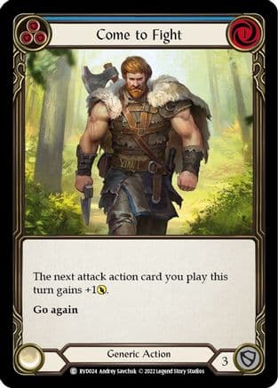 Come to Fight — Classic Battles: Rhinar vs Dorinthea Flesh and Blood card by Andrey Savchuk