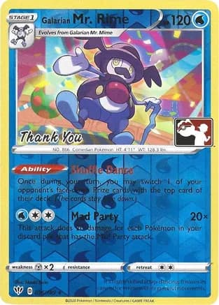 Galarian Mr. Rime - 036/189 (Pokemon League) [Thank You] — Miscellaneous Cards & Products